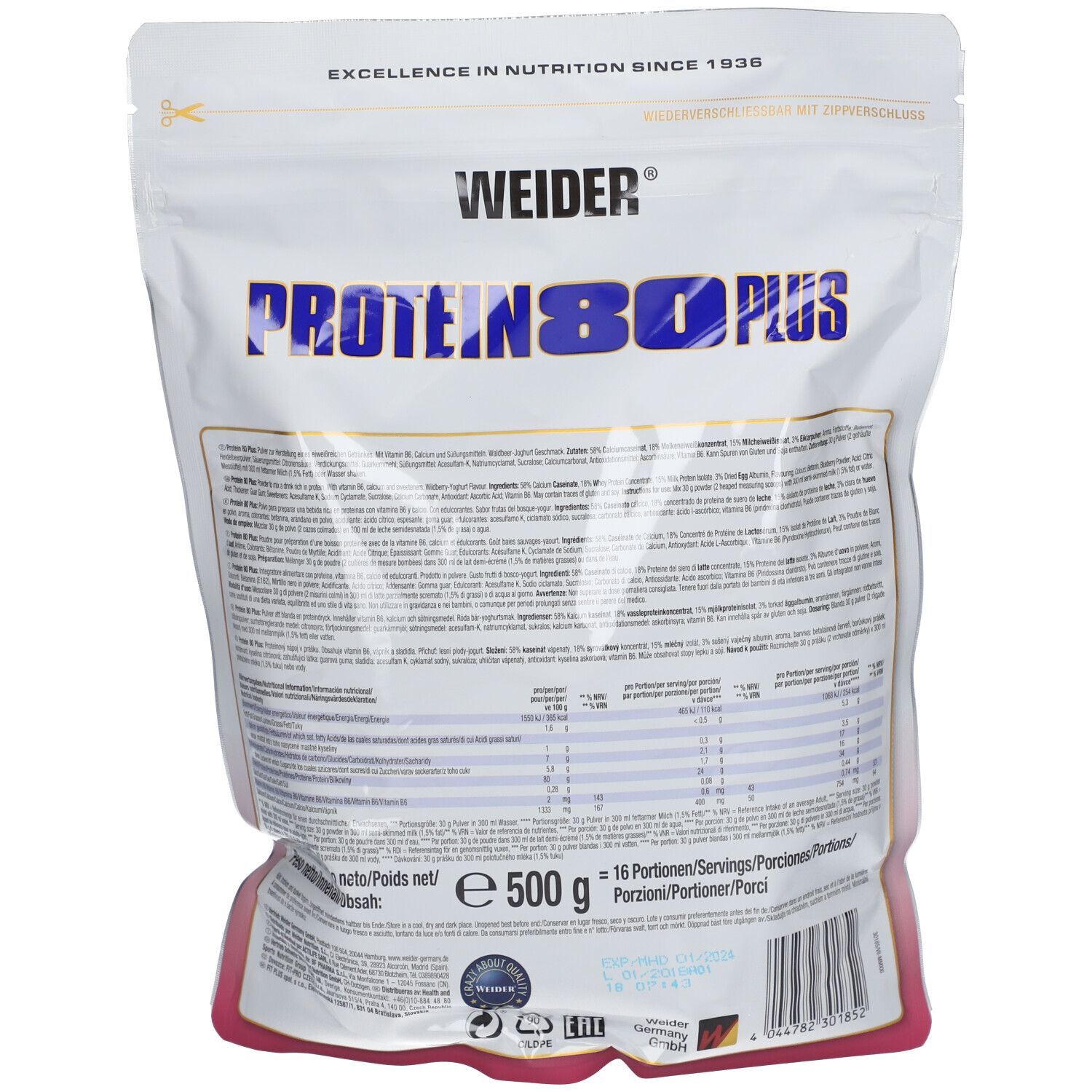 WEIDER® Protein 80 Plus Fruits des Bois-Yaourt