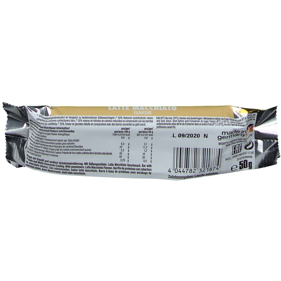WEIDER® LOW CARB HIGH PROTEIN BAR LATTE-MACCHIATTO