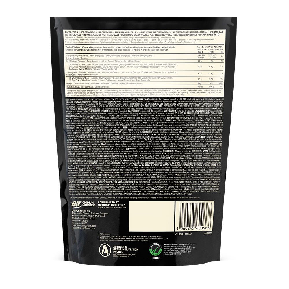 Optimum Nutrition 100 % Whey Gold Standard Fraise