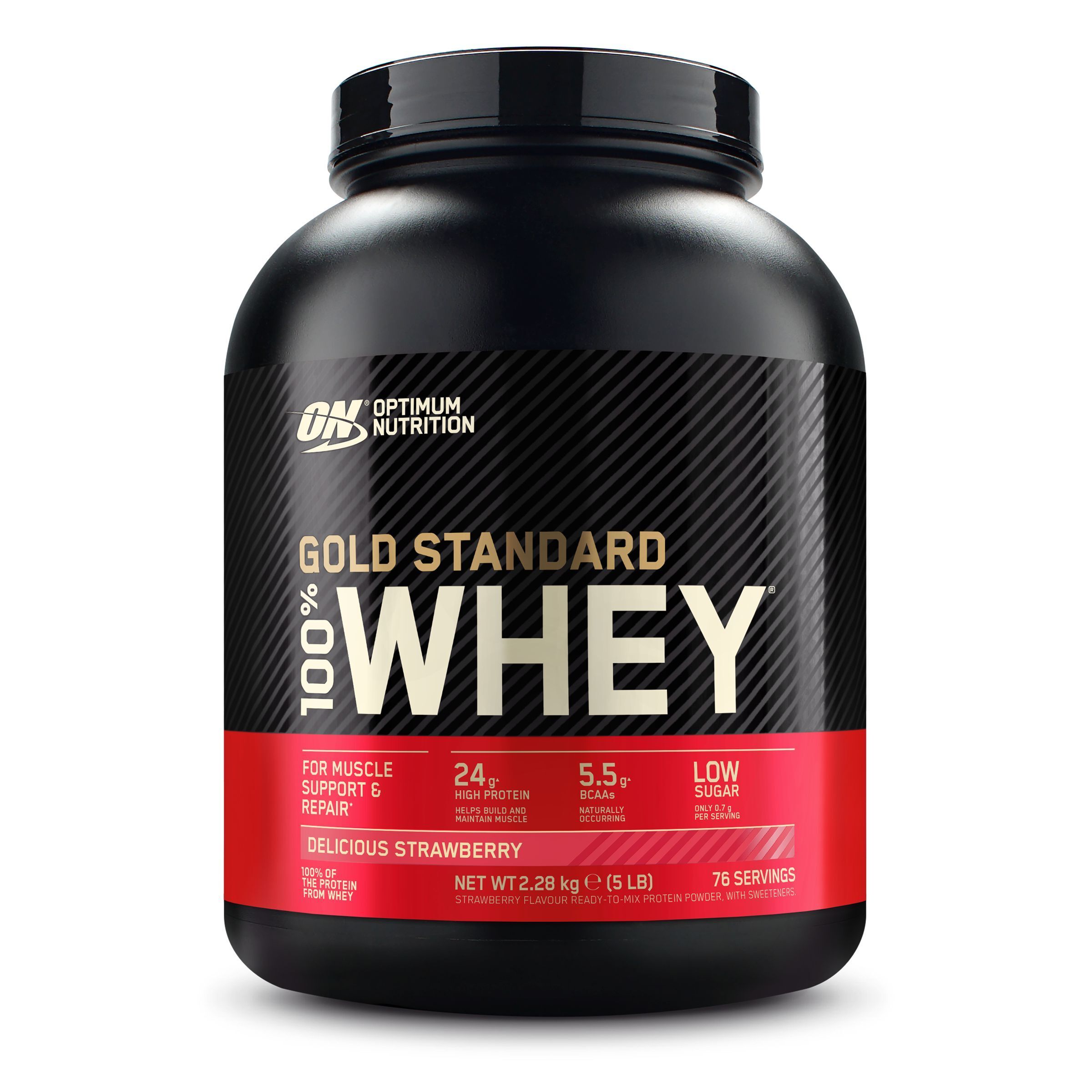 Optimum Nutrition 100 % Whey Gold Standard, Delicious Fraise, Poudre