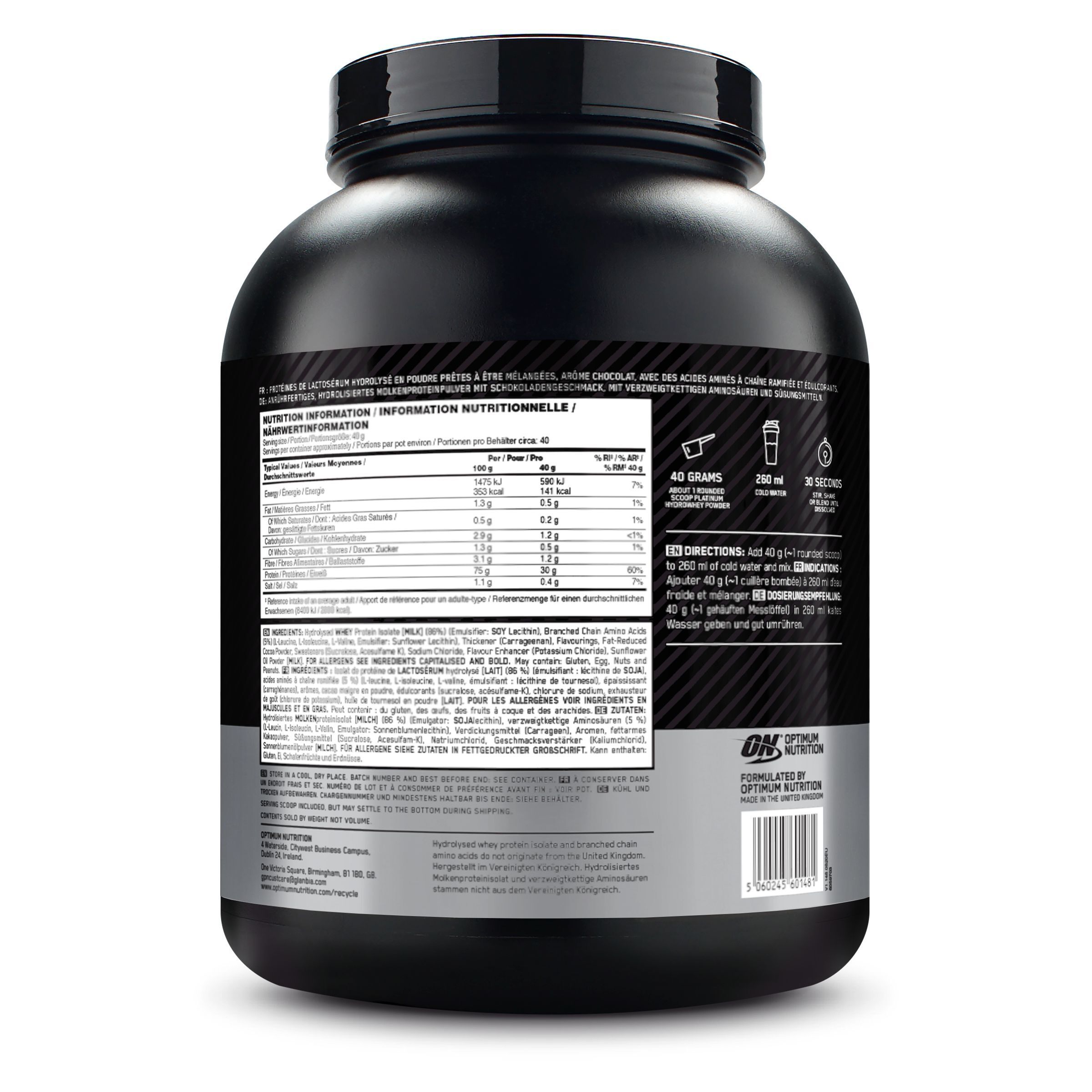 Optimum Nutrition Hydro Whey, Chocolat