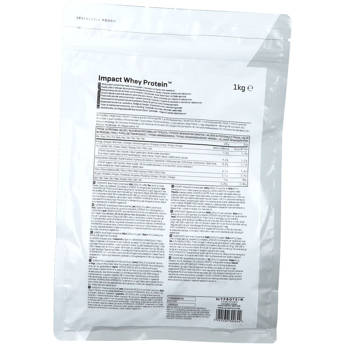 MyProtein Impact Whey Protein chocolat-noisette