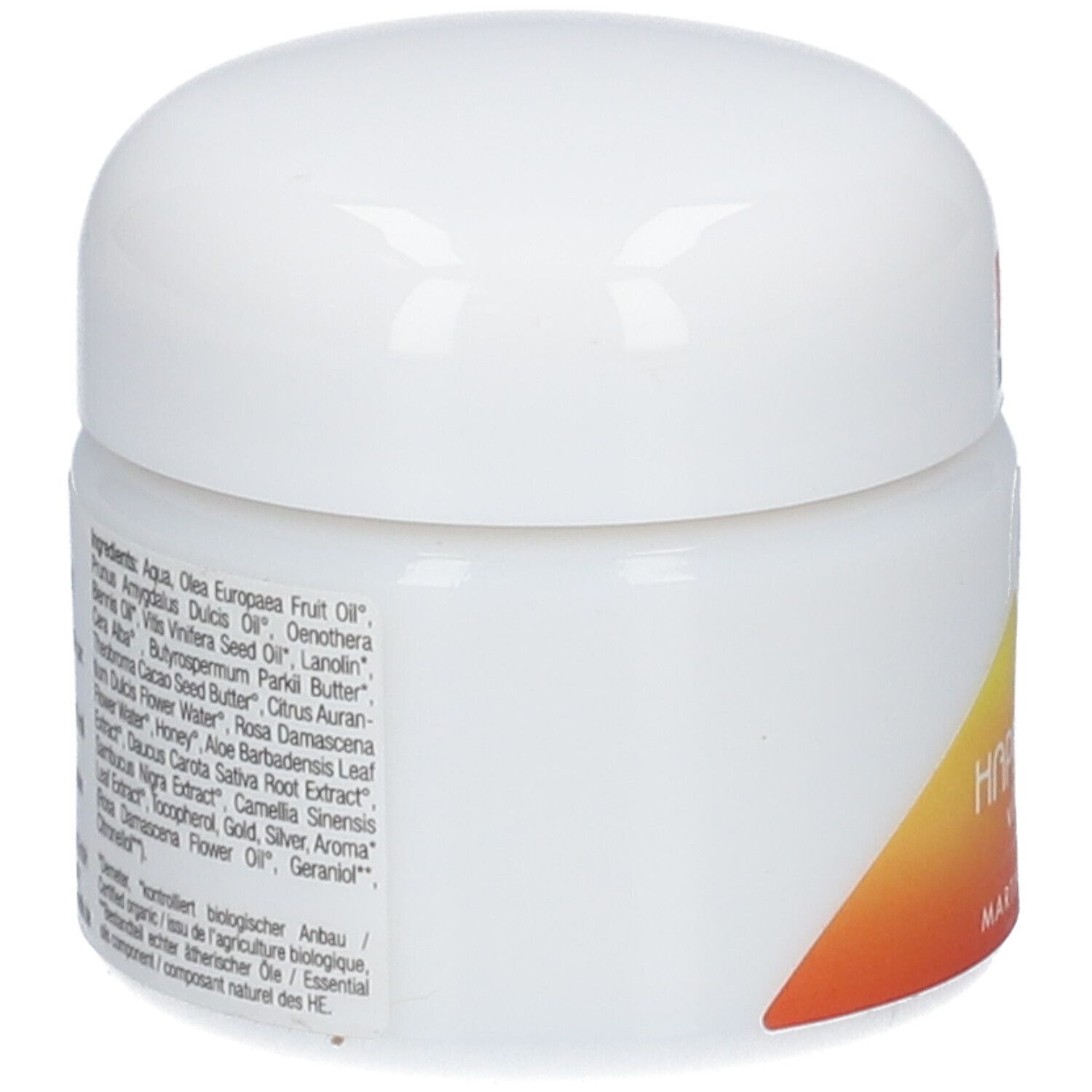 Dos Martina Gebhardt HAPPY AGING Masque vitalisant avec liste des ingrédients.