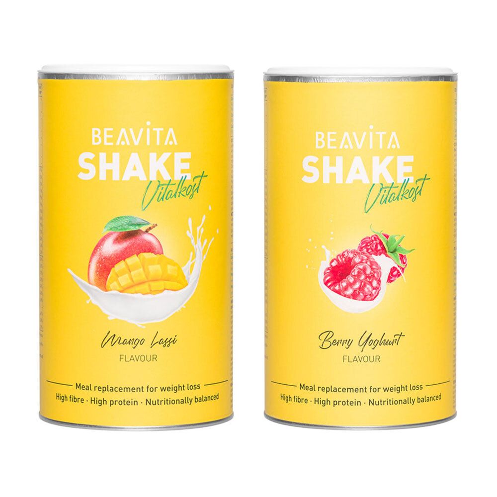 BEAVITA Shake minceur, Mango Lassi + Famboise - Yaourt