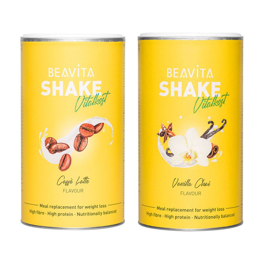 BEAVITA Shake minceur, Caffè Latte + Vanilla Chai