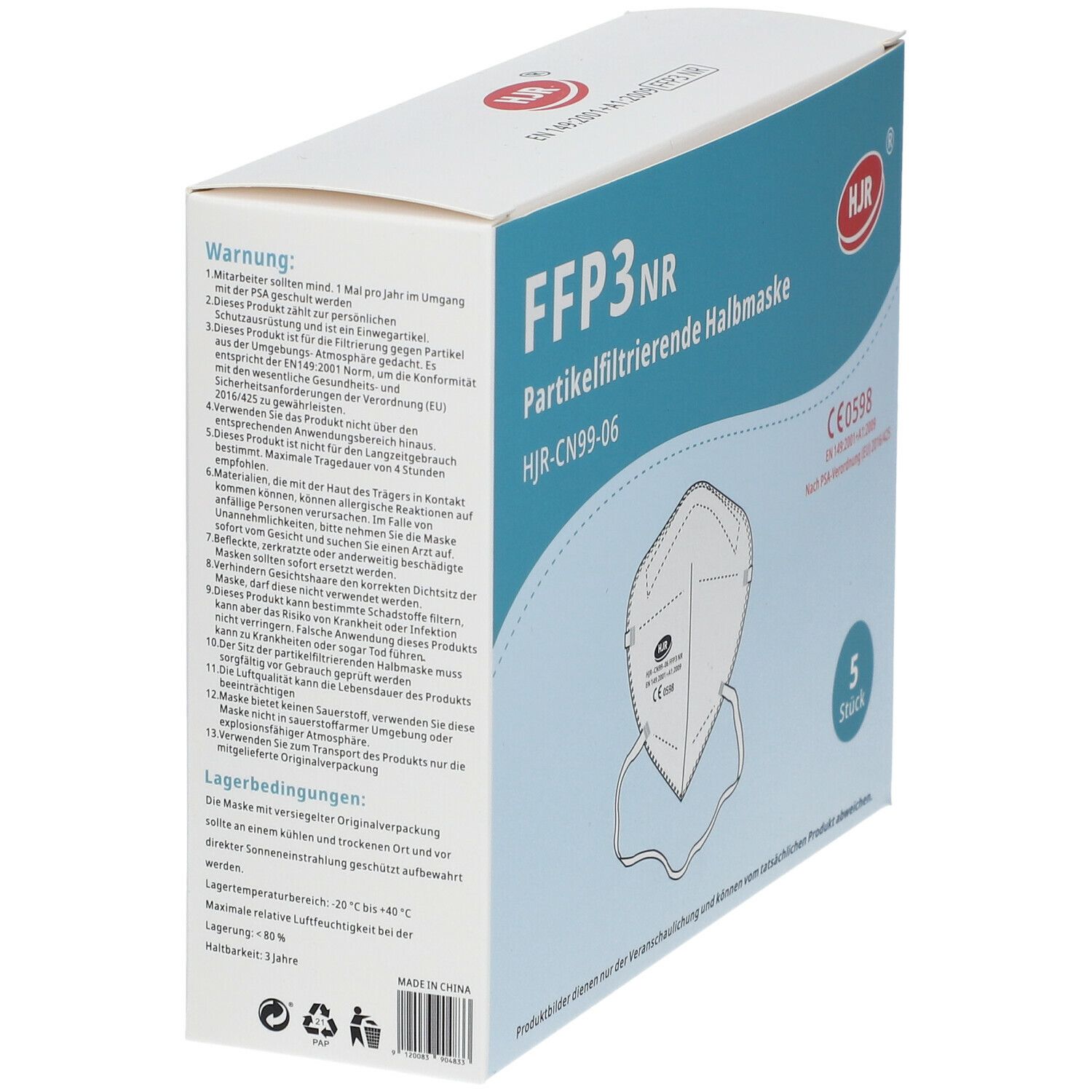 Masque filtrage de particules FFP3