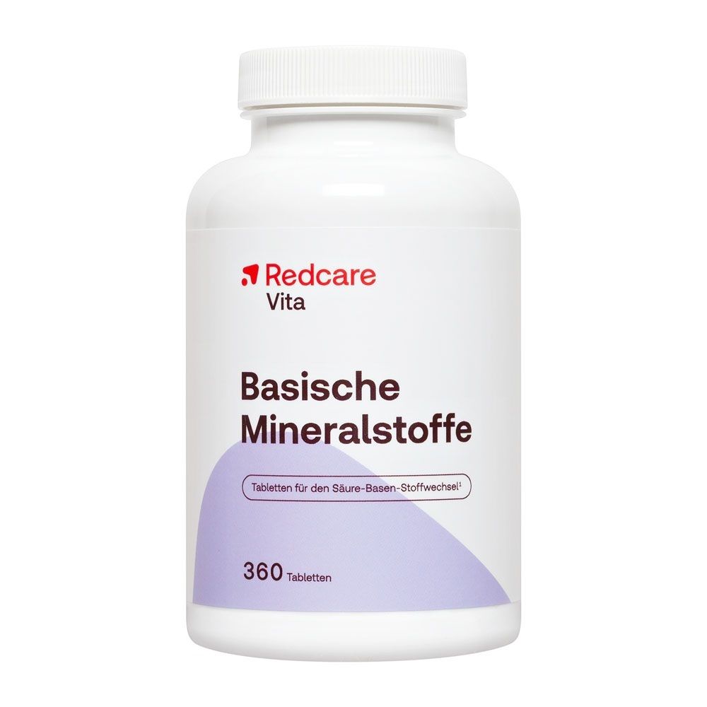 Une bouteille de Redcare Vita Sali Minerali Basici contenant 360 comprimés.