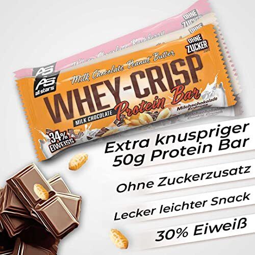 All Stars® WHEY-CRISP Barre protéinée Chocolat au lait Beurre de cacahuète