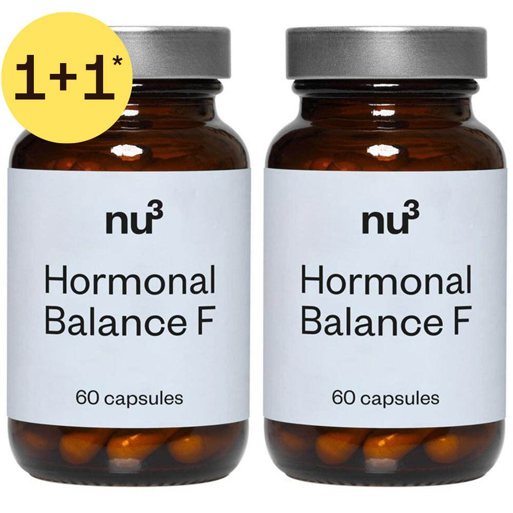 Deux flacons nu³ Hormonal Balance F, chacun contenant 60 capsules.