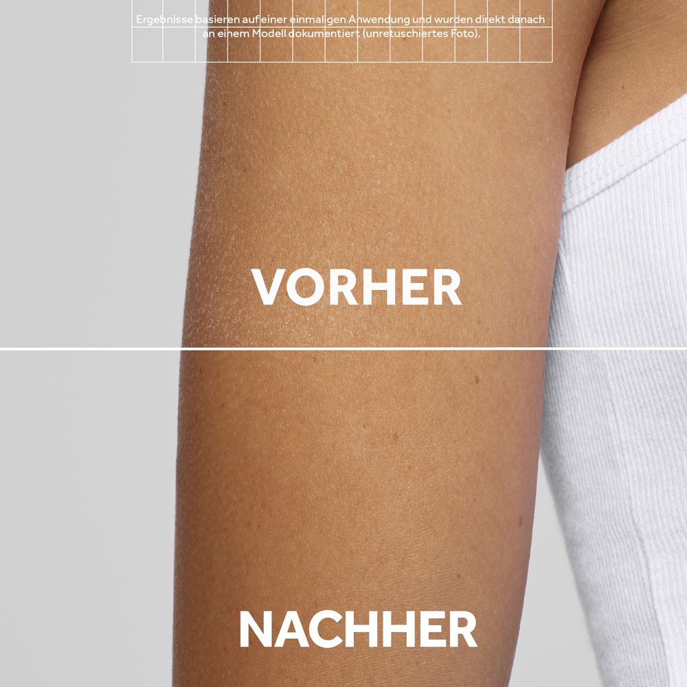 Comparaison de la peau avant et après l'application d'un produit.