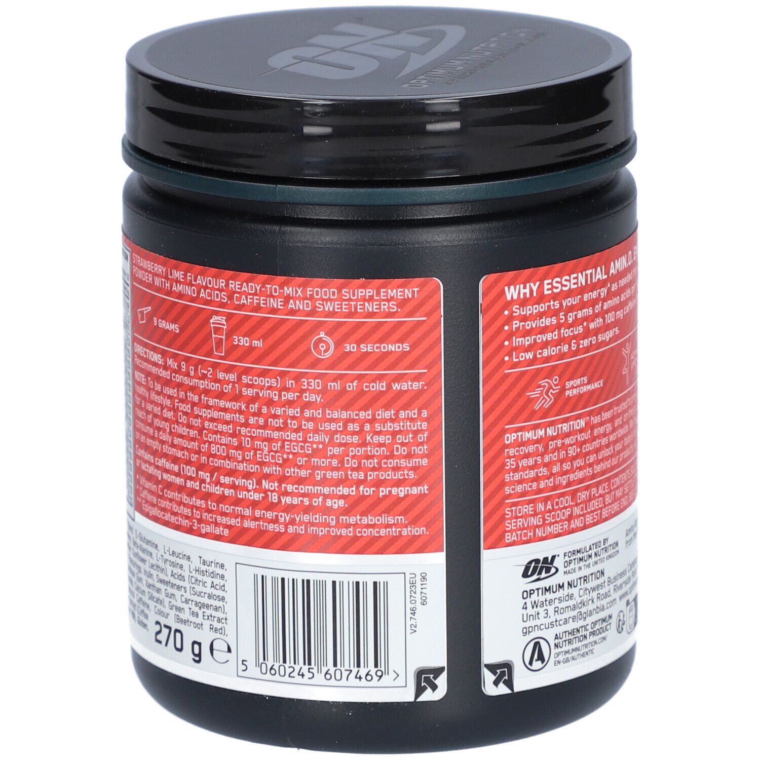 OPTIMUM NUTRITION Essential Amin.O. Energy™ Fraise et Citron vert