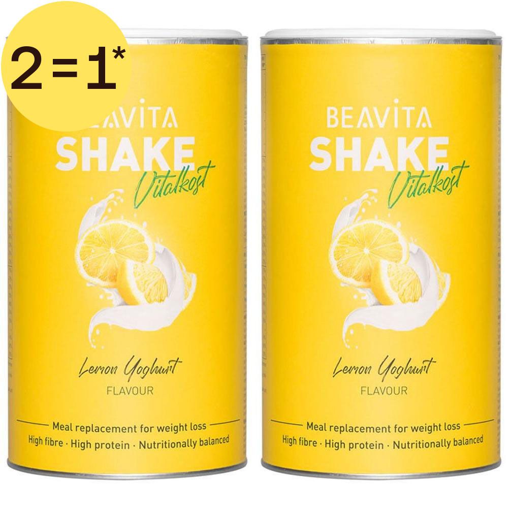 Deux boîtes de BEAVITA Vitalkost Diät-Shake, saveur Citron-Yaourt. Substitut de repas pour la perte de poids.