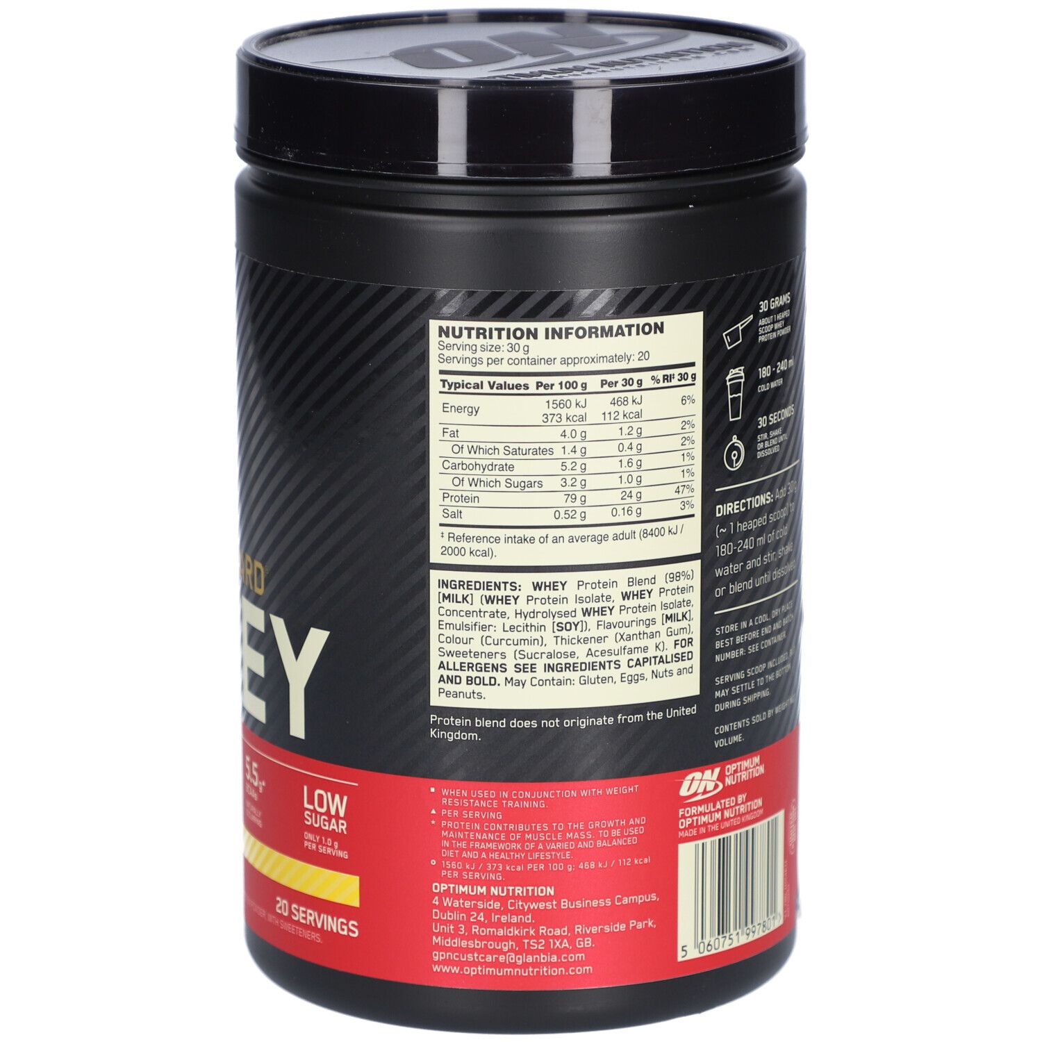 Optimum Nutrition 100% Whey Gold Standard Crème de Banane