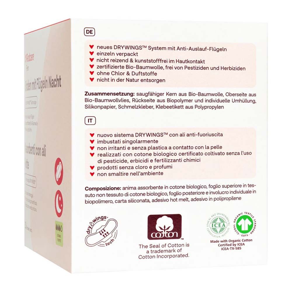 Redcare Fem serviettes hygiéniques avec ailes nuit