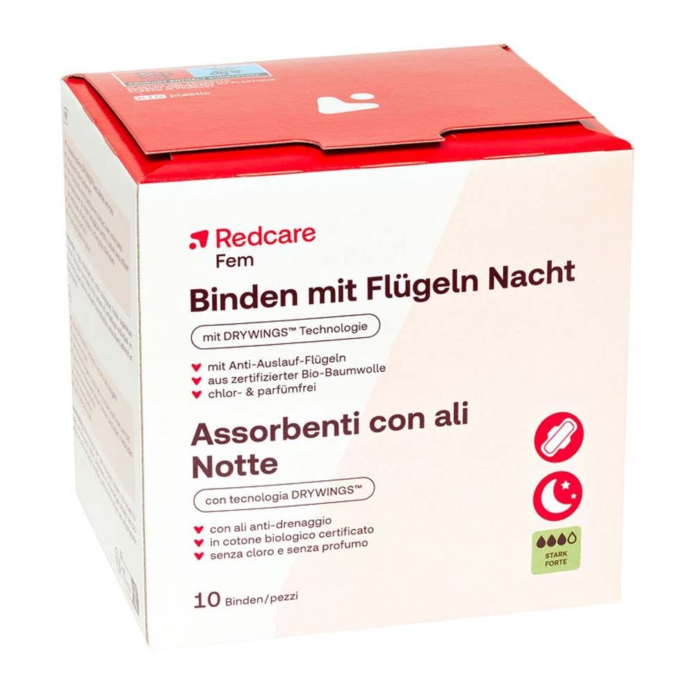 Redcare Fem serviettes hygiéniques avec ailes nuit