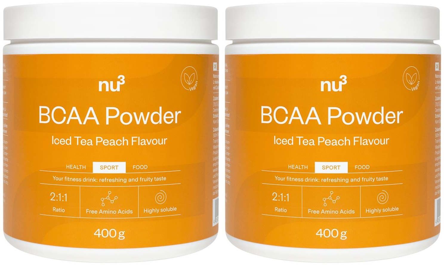 nu3 BCAA en poudre Peach