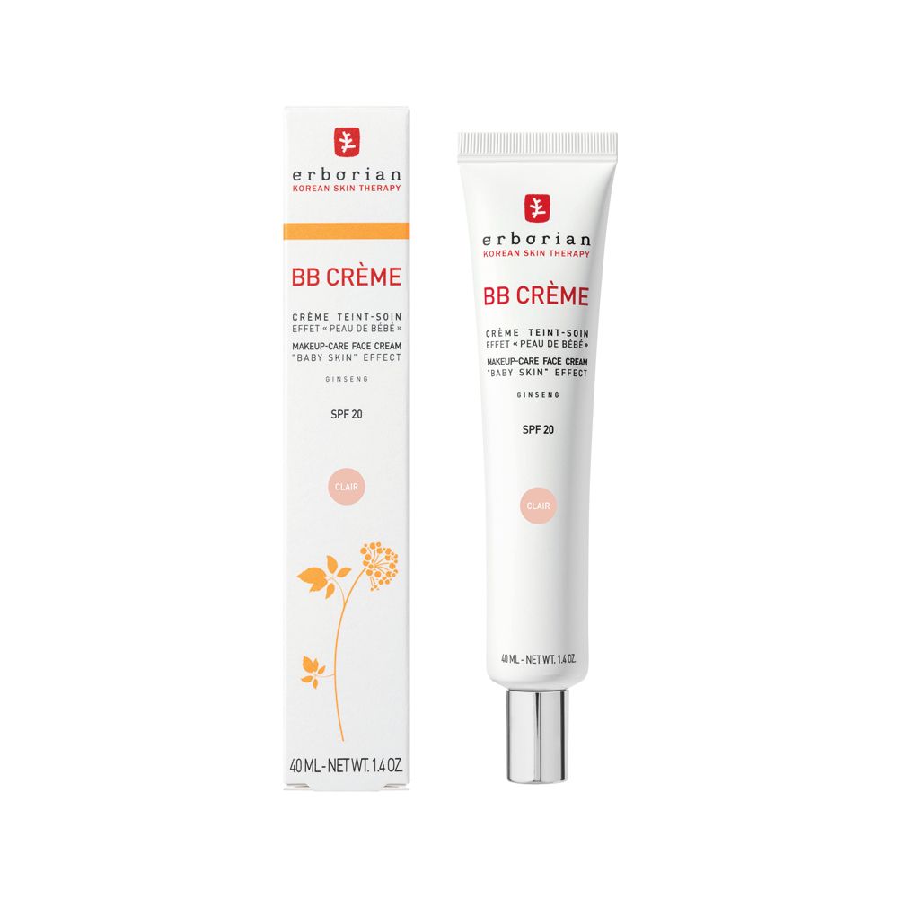 Tube et emballage BB Crème Clair avec motif ginseng, SPF 20.
