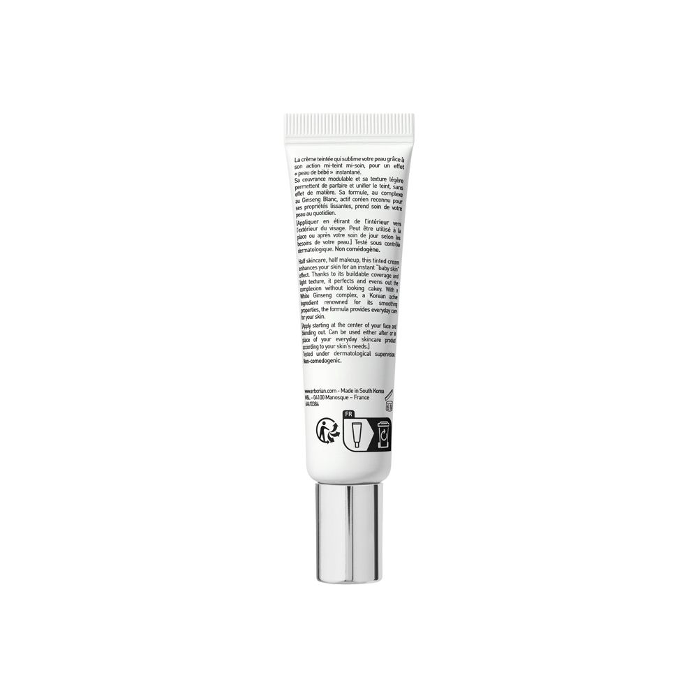 Arrière d'un tube Erborian BB Crème Doré SPF 20 avec informations produit.