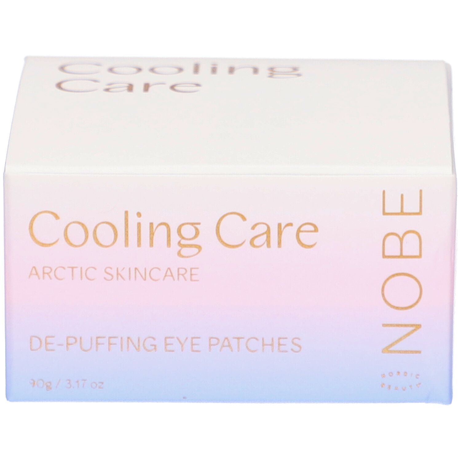 Emballage avec inscription : Cooling Care, De-Puffing Eye Patches, NOBE. 90g/3.17 oz.