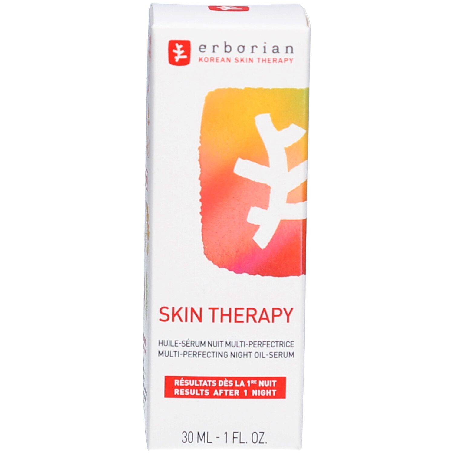 Flacon en verre brun avec bouchon compte-gouttes, Erborian Skin Therapy Oil.
