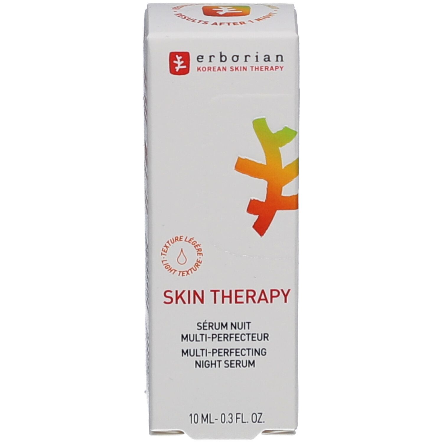 Emballage du sérum Erborian Skin Therapy Light, 10ml.