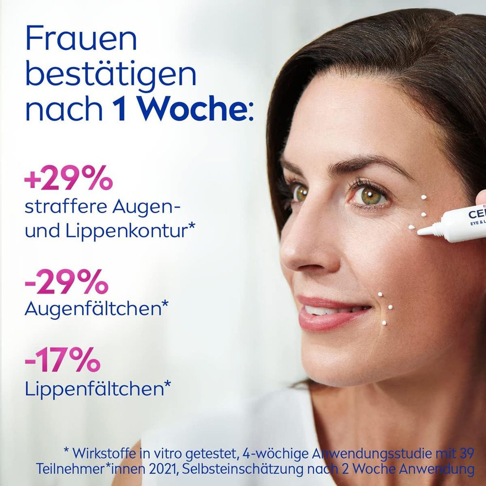 Femme avec les résultats après 1 semaine d'application du soin NIVEA CELLULAR Expert Filler.