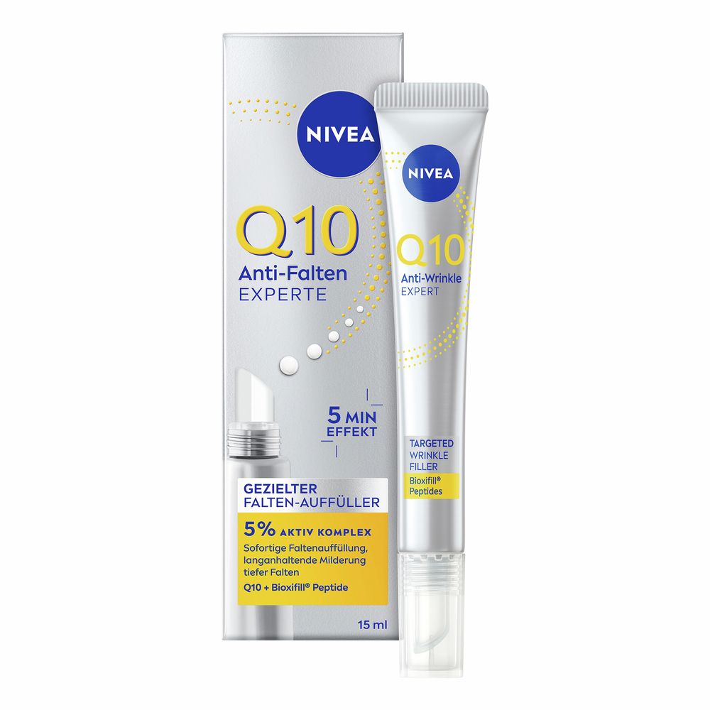 NIVEA Q10 Anti-Falten Experte Tube et emballage carton.