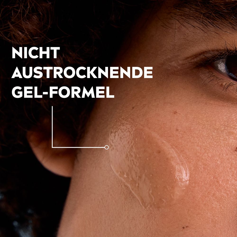 Formule gel de NIVEA MEN Sensitive Waschgel sur la peau, non desséchante.