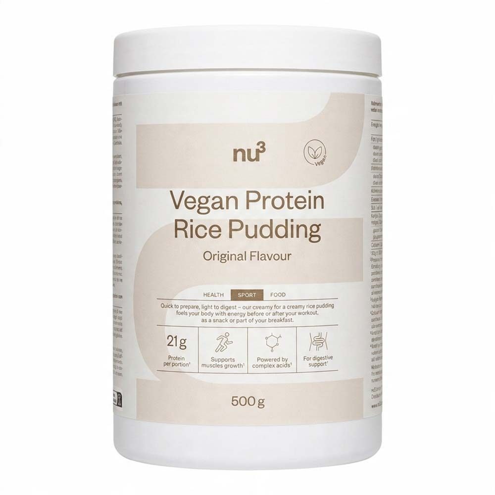 nu3 Vegan Protein Rice Pudding, pot de 500g, saveur Original.