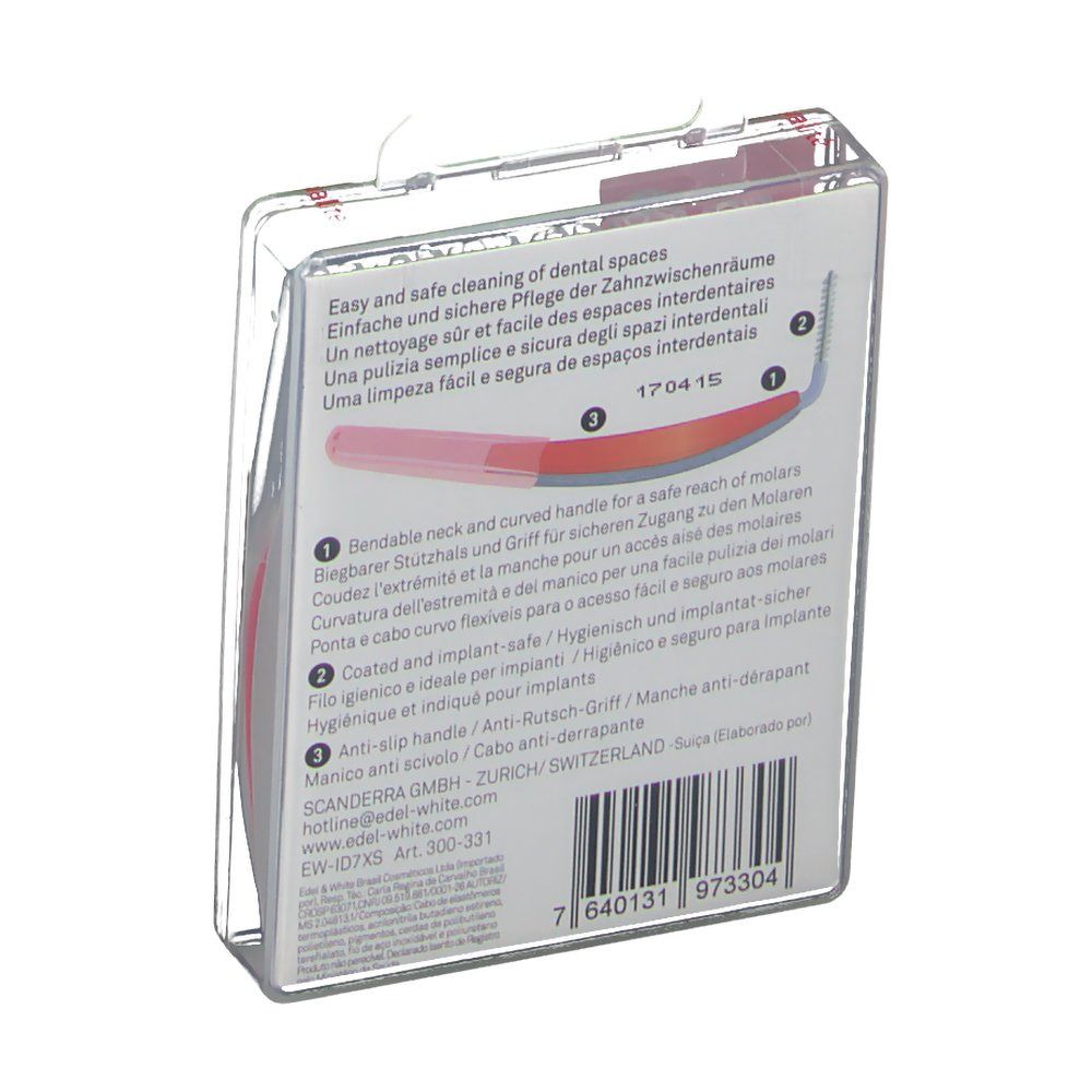 Dos de l'emballage. Texte multilingue. Informations sur l'utilisation et le fabricant.