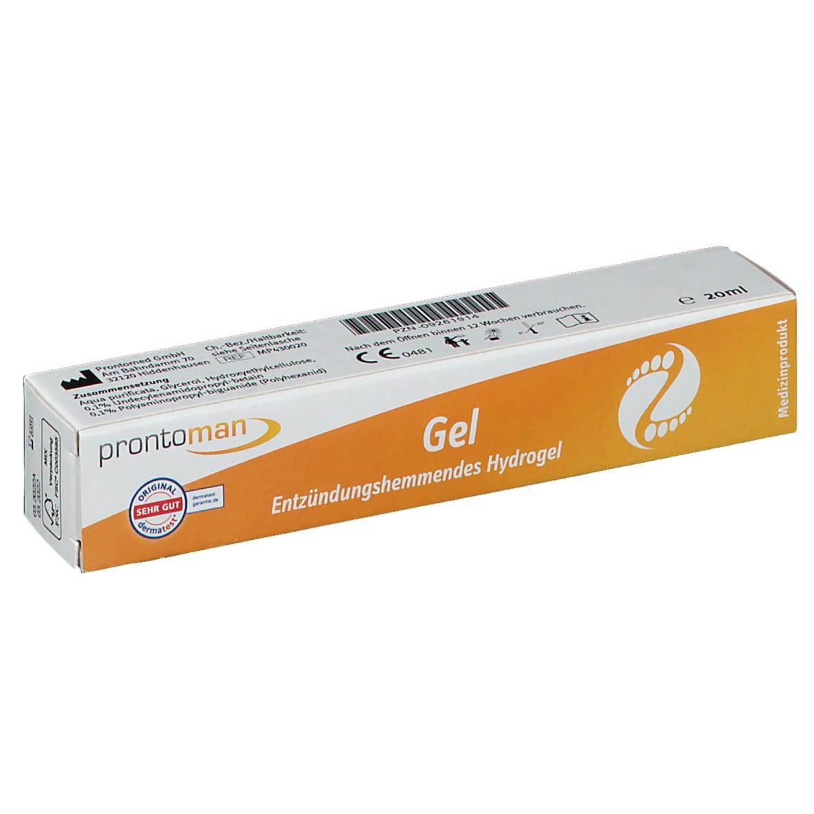 Emballage de gel prontoman (20ml), avec marquage CE et sceau.