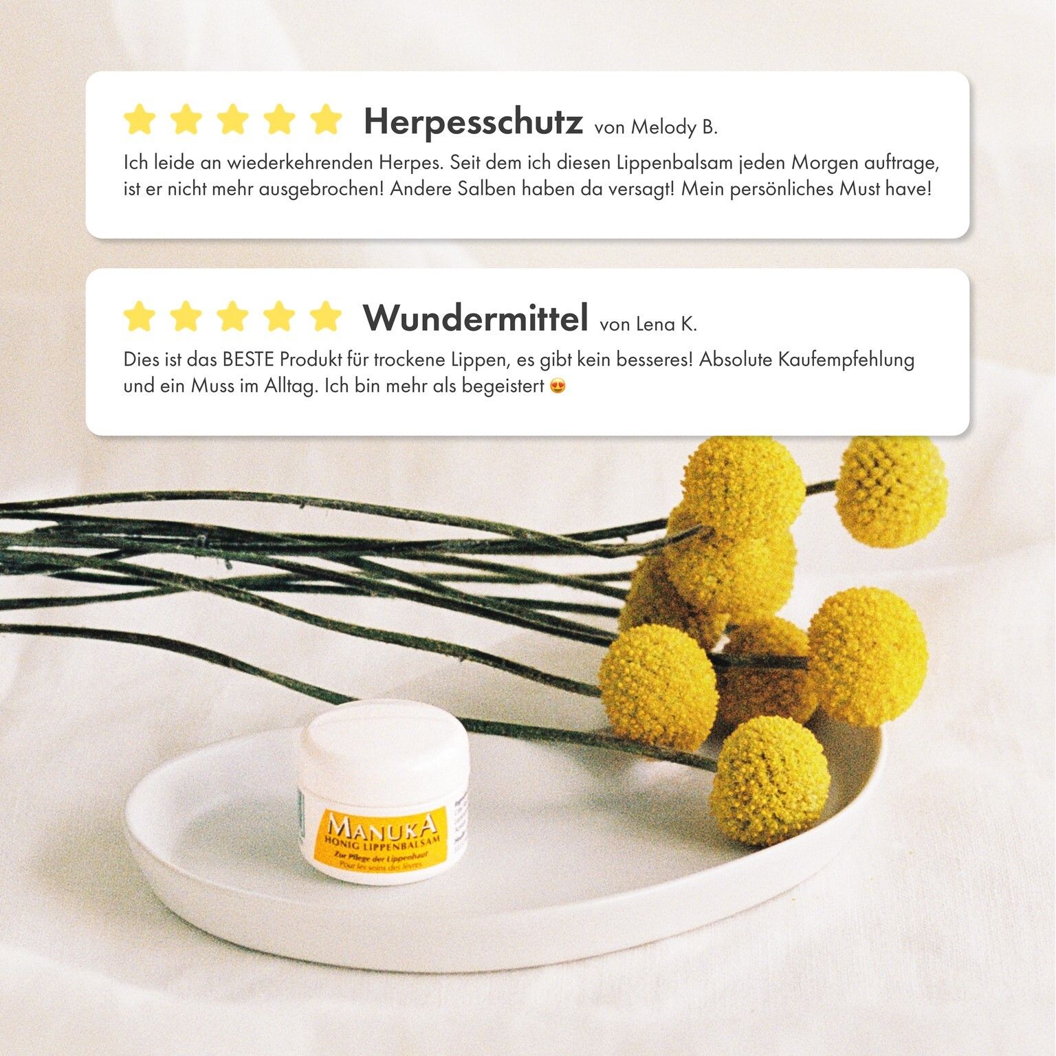 Produit avec avis. Inscription: MANUKA Honig Lippenbalsam.