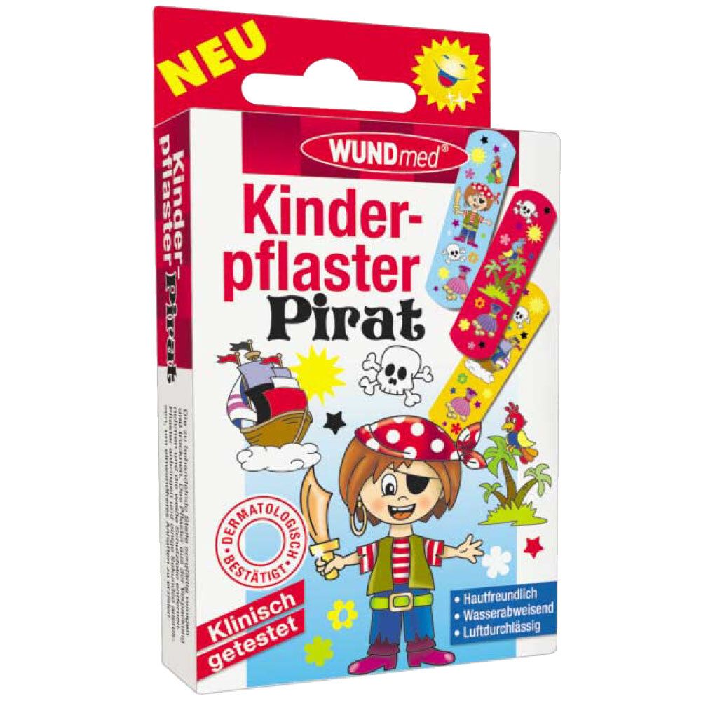 Boîte de pansements WUNDmed Kinderpflaster Pirat. Illustrations de pirates. Testé cliniquement.