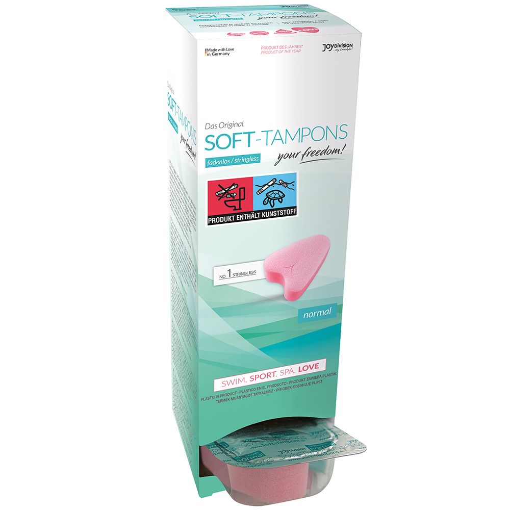 Soft Tampons Normal, emballage avec tampons emballés individuellement.