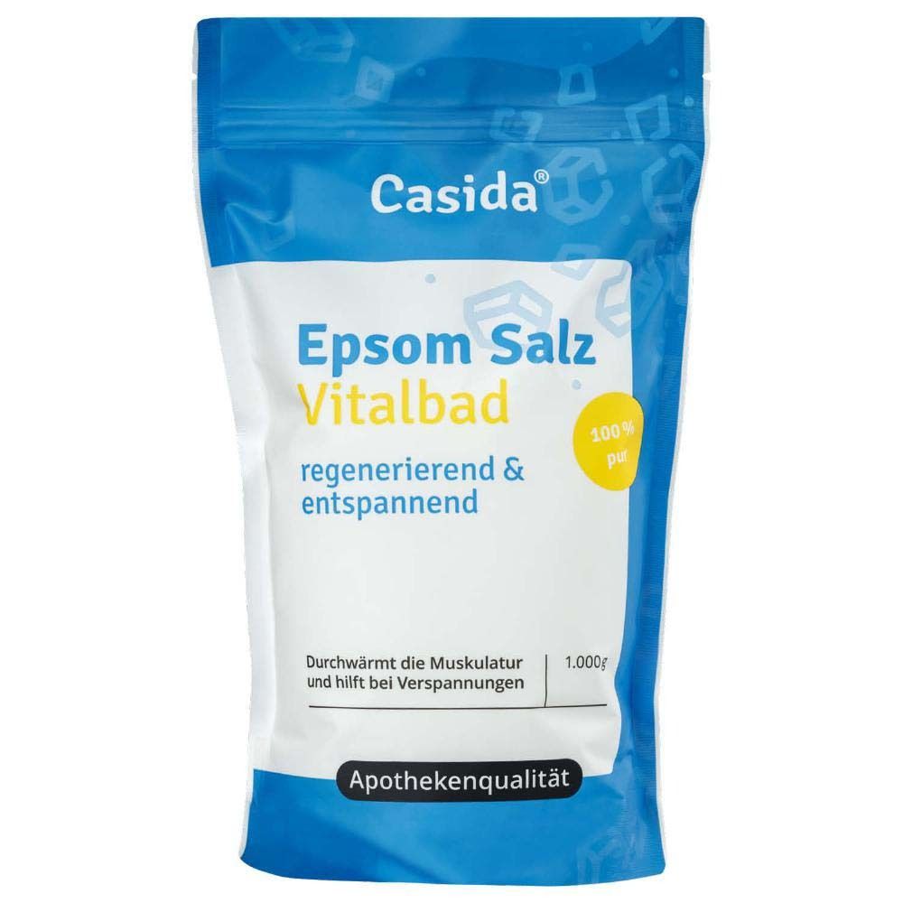 Emballage bleu et blanc avec nom et logo du produit. Qualité pharmaceutique. 1 000g.