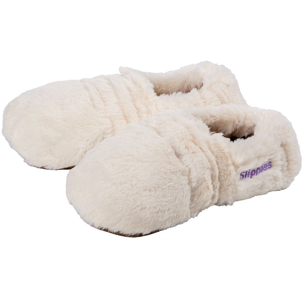 Warmies® Slippies® Deluxe en peluche crème beige Taille 36-40