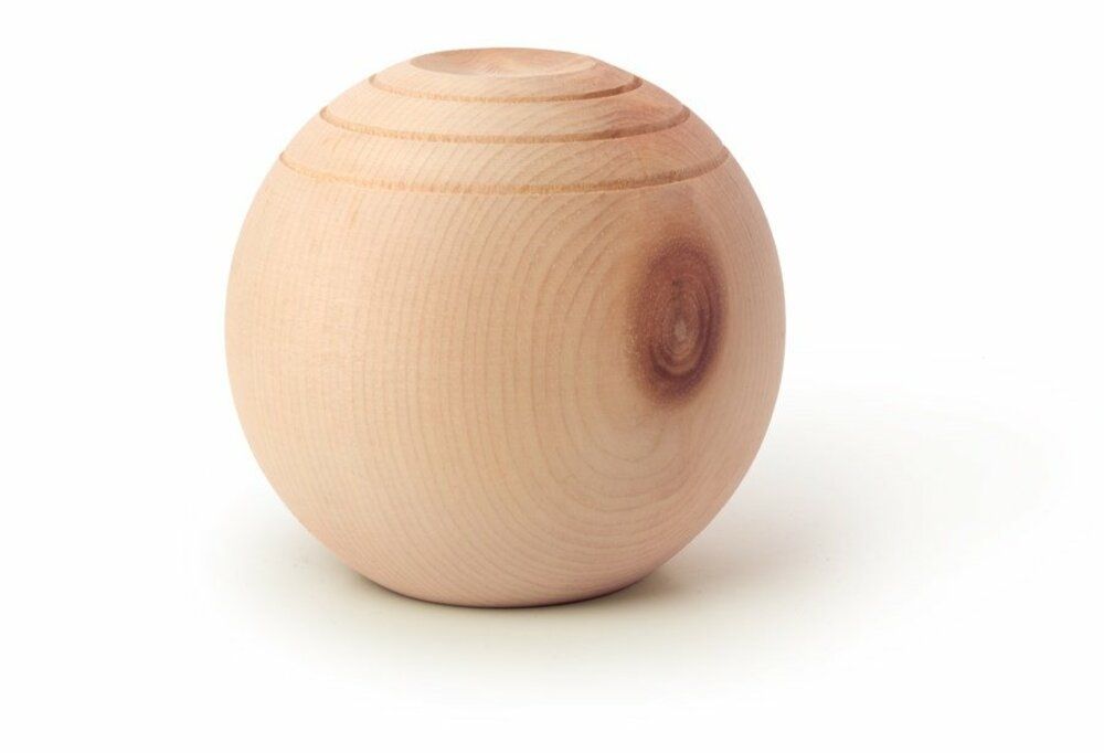 Boule en bois. Fabriquée en bois avec veinage.