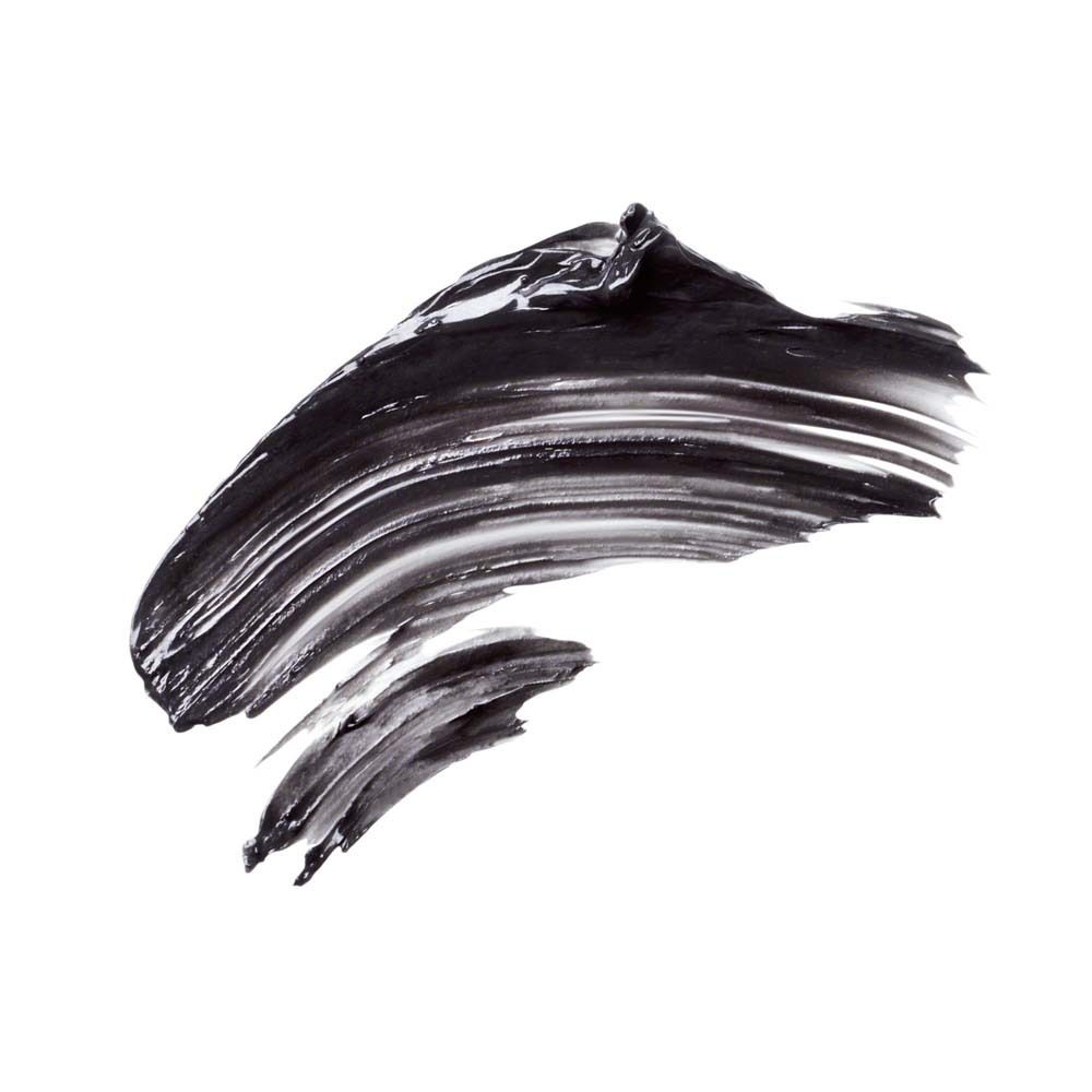 Masque facial noir sur fond blanc. Texture avec coup de pinceau.