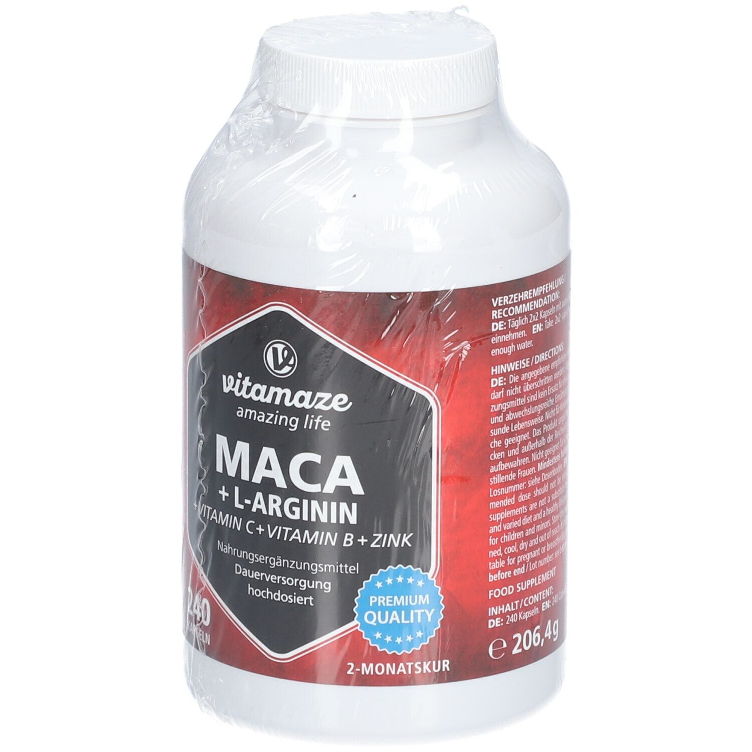 Vitamaze Maca 4000 mg + L-Arginine + Vitamines + Zinc