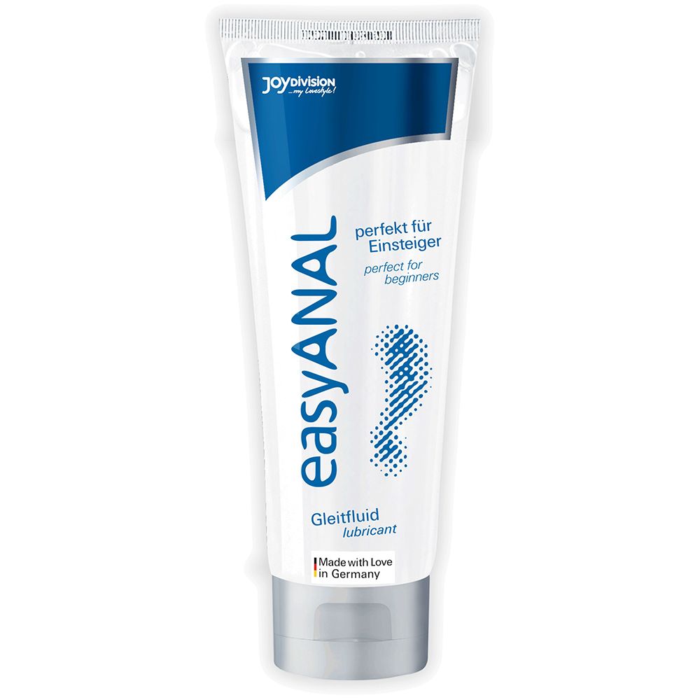 Tube de lubrifiant, blanc avec inscription bleue, "easyANAL Gleitfluid"