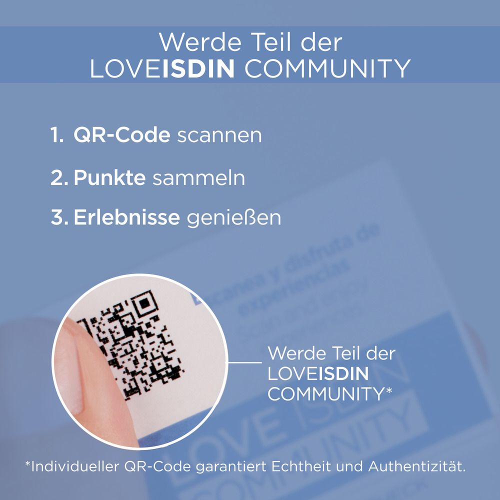 Code QR. Texte : Rejoignez la communauté LOVEISDIN. Scanner le code QR, collecter des points, profiter.