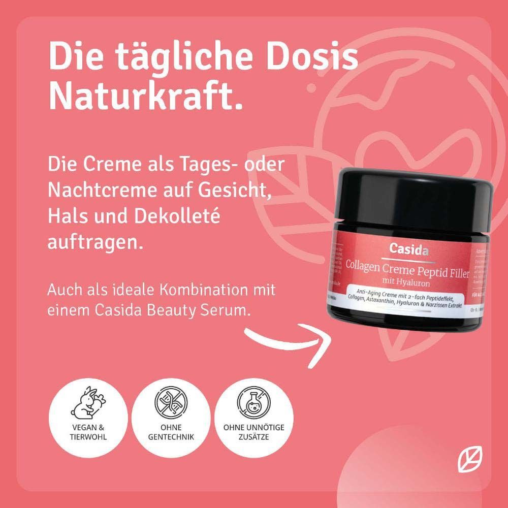Pot de produit avec texte. Texte : La dose quotidienne de force naturelle. Végétalien et respectueux des animaux, sans OGM.