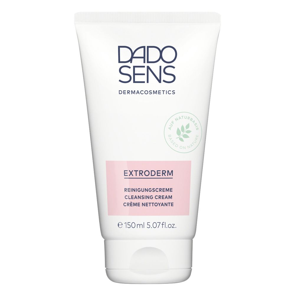 Tube blanche avec logo DADO SENS et inscription EXTRODERM. Crème nettoyante, 150ml.