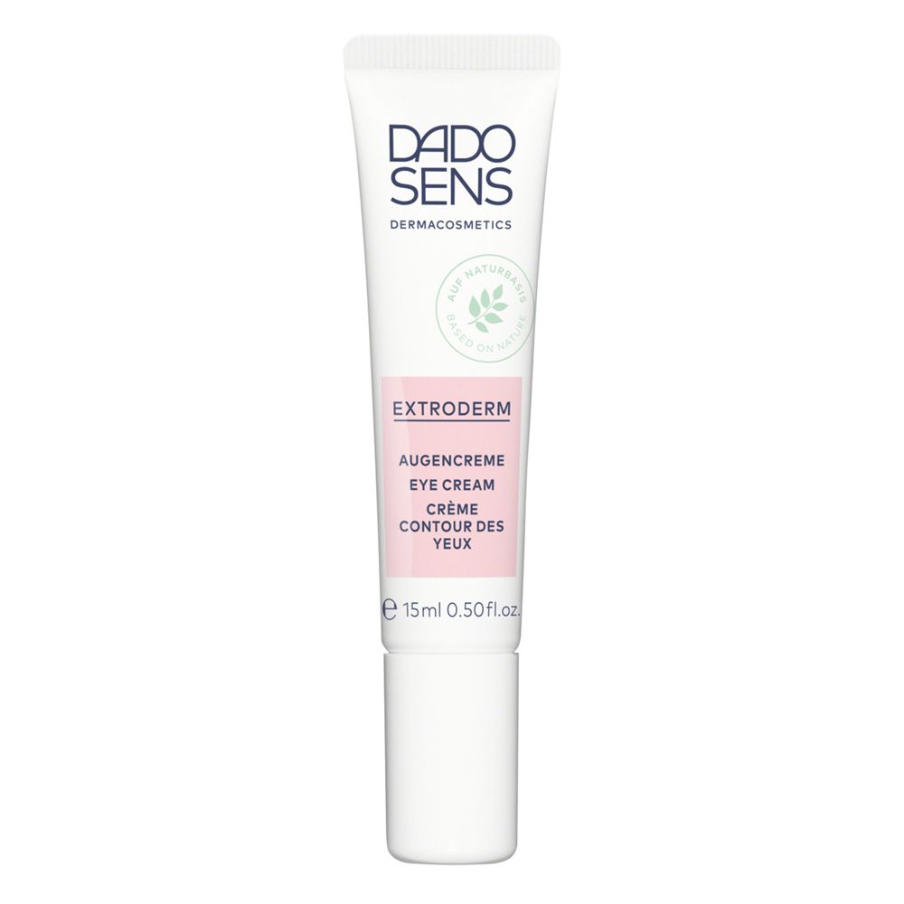 Tube de crème pour les yeux DADO SENS EXTRODERM. Blanc, accents roses et verts. 15ml.