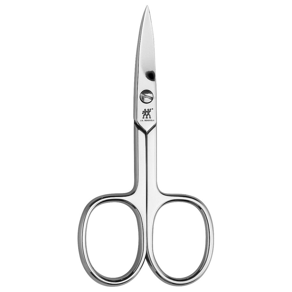 Ciseaux à ongles en acier inoxydable poli. Forme ergonomique. Logo ZWILLING visible.