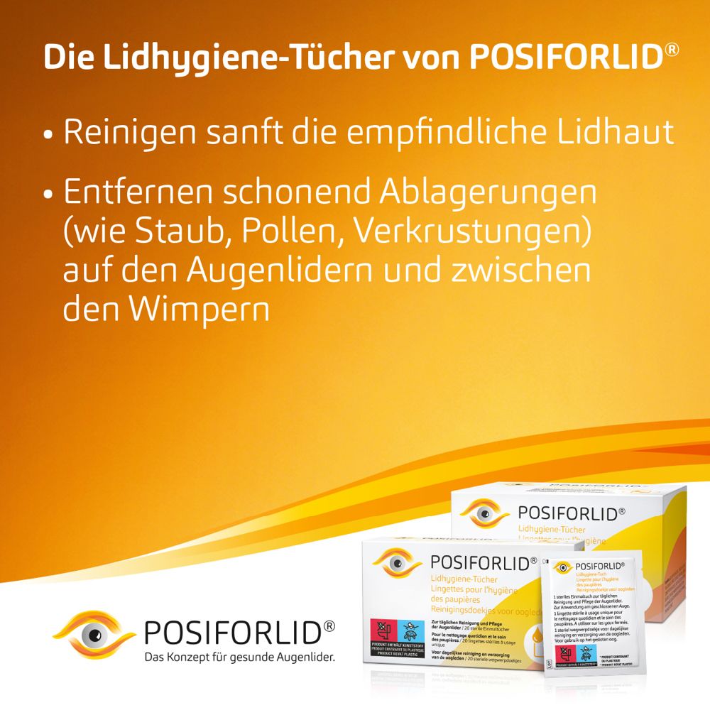 Lingettes d'hygiène POSIFORLID® nettoient en douceur et retirent les dépôts.