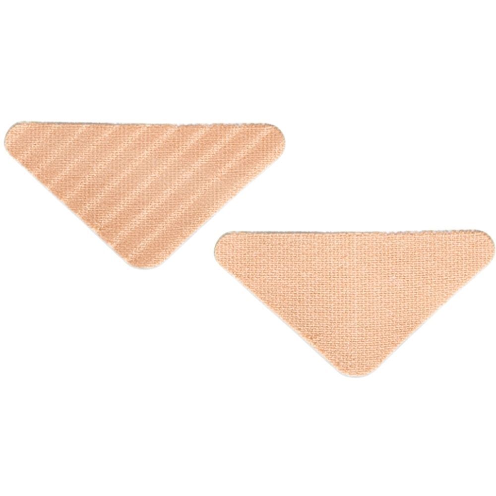 Deux patchs visage triangulaires à la texture fine.