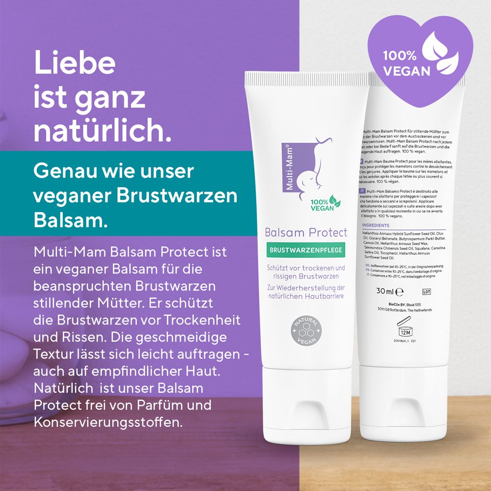 Emballage de Multi-Mam Balsam Protect. Vegan, soin des mamelons.