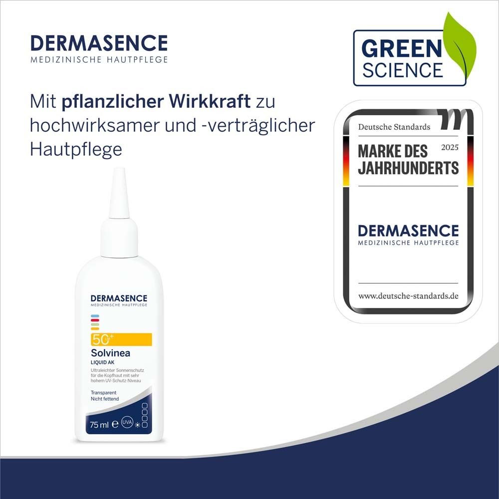 Personne appliquant le produit sur le cuir chevelu. Flacon blanc avec applicateur. Nom du produit non visible.