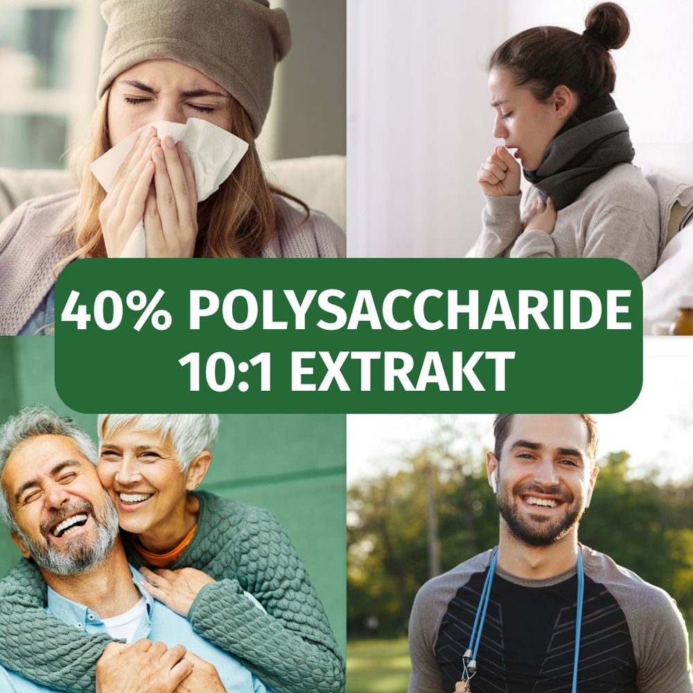 Collage : personnes malades, couple heureux, sportif. Cordyceps 40% polysaccharides, extrait 10:1.